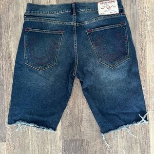 True Religion Men's Dark Blue Jean Shorts